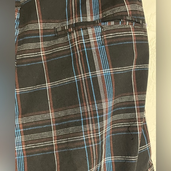NWT Eddie Domani Men's Size 34 Shorts Black and Blue Plaid - Picture 8 of 9
